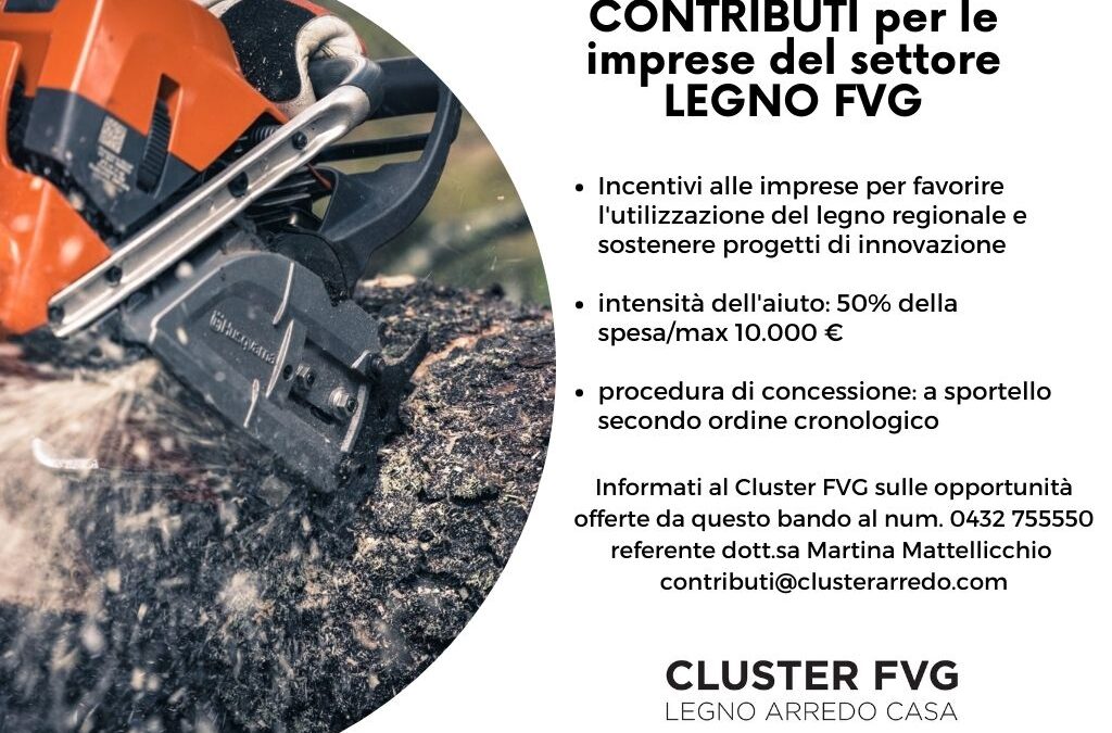 CONTRIBUTI PER LE IMPRESE DEL SETTORE LEGNO FVG