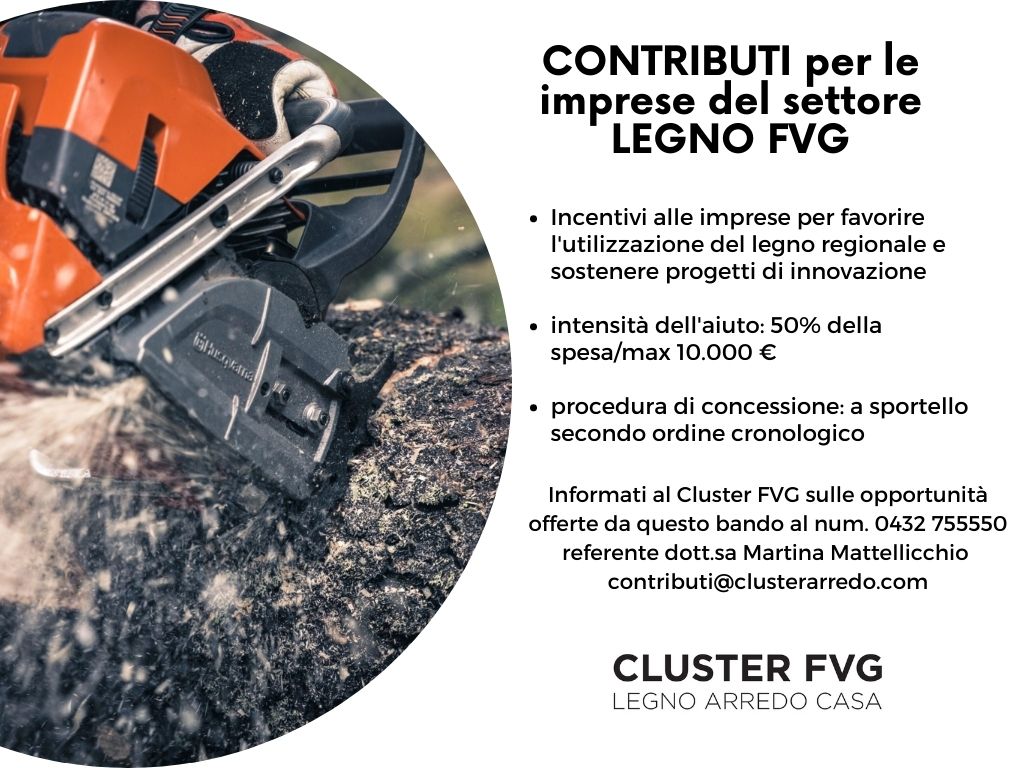 CONTRIBUTI PER LE IMPRESE DEL SETTORE LEGNO FVG